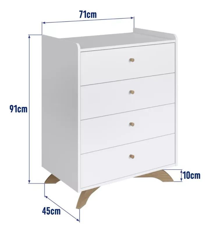 Cajonera Vika – Blanca - Cómodas, Uruguay | RM Muebles y Deco, vista 3