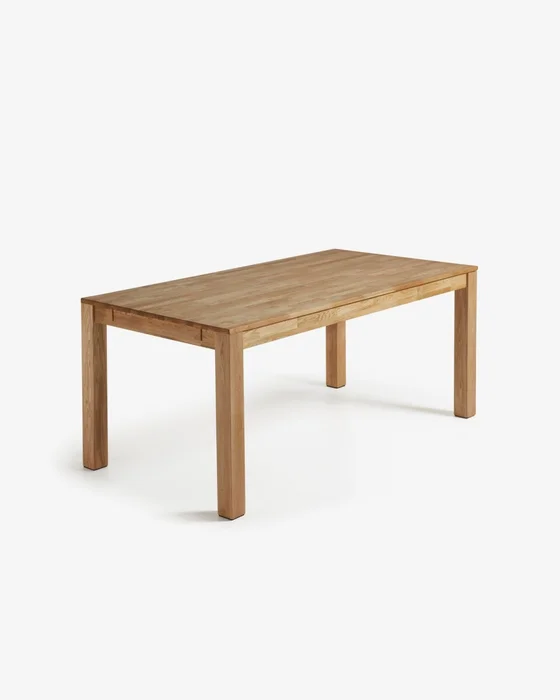 Mesa extensible Isbel - 120 (200) x 75 cm madera maciza de roble en Madera natural - Mesas de comedor, Uruguay | Kavehome