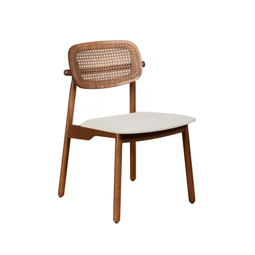 Silla De Comedor Rattan-y-madera Marron Danielle en Marrón - Sillas, Uruguay | Divino