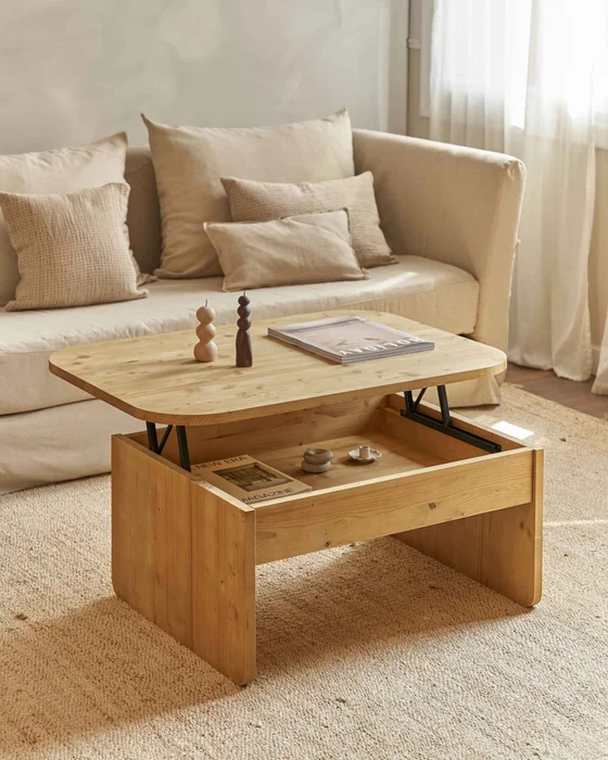 Mesa de centro elevable Palmira en Madera natural - Mesas de living, Uruguay | Treehouse Deco, vista 2