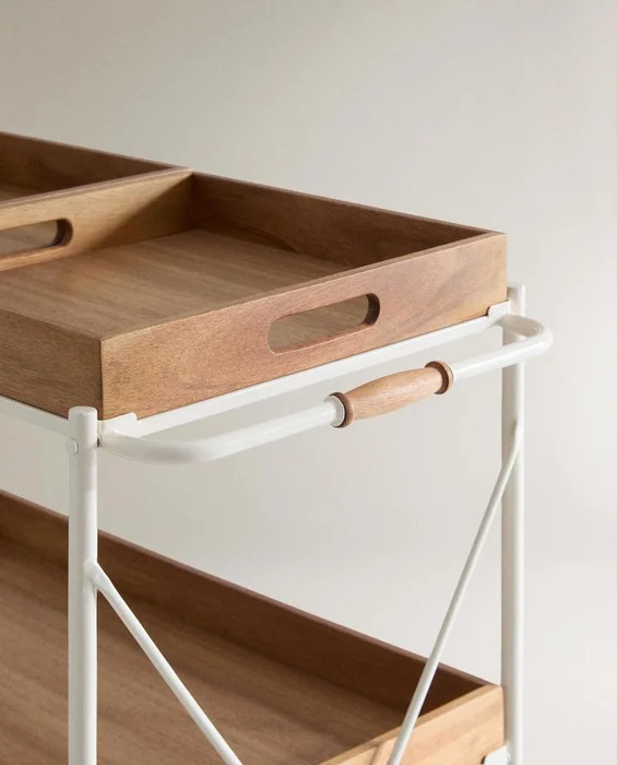 CARRO CAMARERA PLEGABLE METAL Y MADERA - Aparadores y recibidores, Uruguay | Zara Home, vista 3