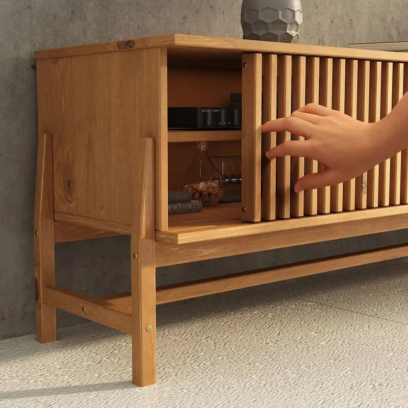 Rack TV 180cm Ader - Madera Maciza en Madera natural - Muebles para TV, Uruguay | Balton, vista 9