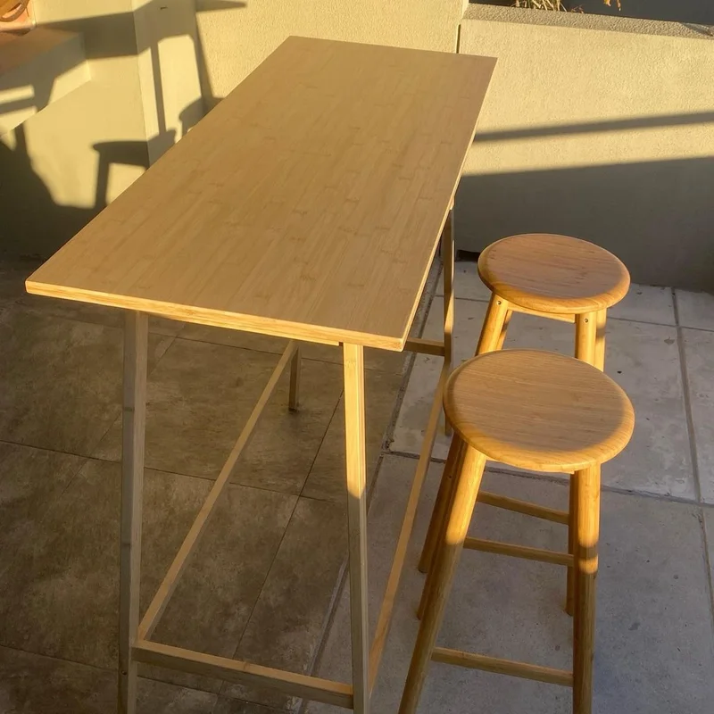 Desayunador Odda (incluye 2 banquetas) en Madera natural - Muebles, Uruguay | Uruguay Bamboo, vista 7