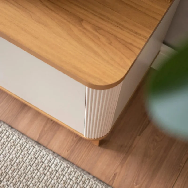 Modular para Tv Munique Nature/Blanco - Línea Haus en Madera natural - Muebles para TV, Uruguay | Ecowood, vista 5