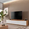 Rack Eros - Blanco y Cedro en Blanco - Muebles para TV, Uruguay | NYR, vista 1 de 3