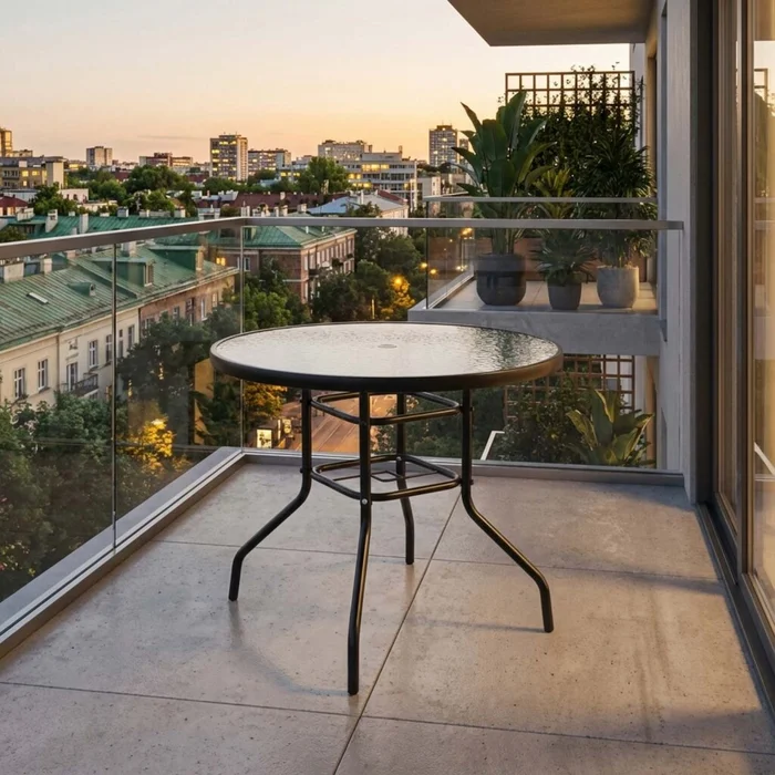 Mesa De Exterior Acero Negro Minbu en Negro - Muebles para el exterior, Uruguay | Divino