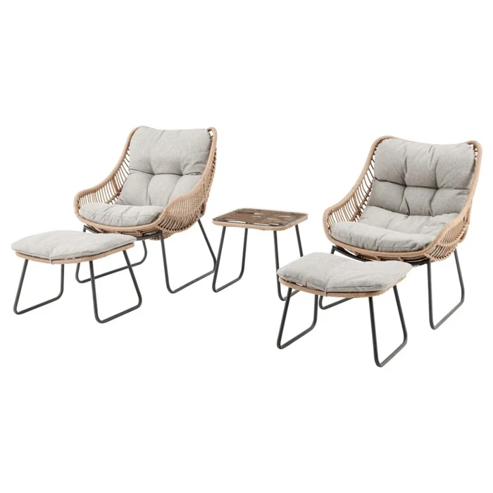 Set De Exterior Rattan-sintetico-y-acero Natural-beige Maldiva en Madera natural - Muebles para el exterior, Uruguay | Divino, vista 2