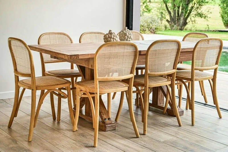 MESA COMEDOR EXTENSIBLE - 1.40 A 1.90 MTS - OLMO en Madera natural - Mesas de comedor, Uruguay | La Iberica, vista 4