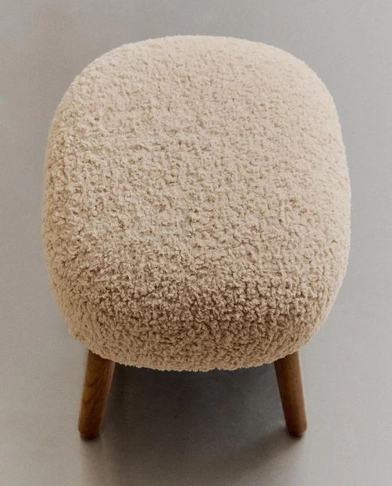 TABURETE PUFF RIZO en Beige - Sillas, Uruguay | Zara Home