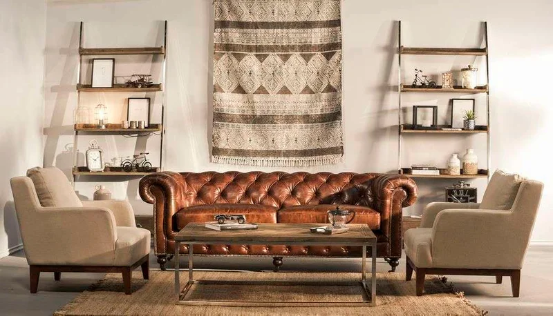 SILLON CHESTERFIELD CUERO ITALIANO - 3 CUERPOS en Marrón - Sillones y sofás, Uruguay | La Iberica, vista 6