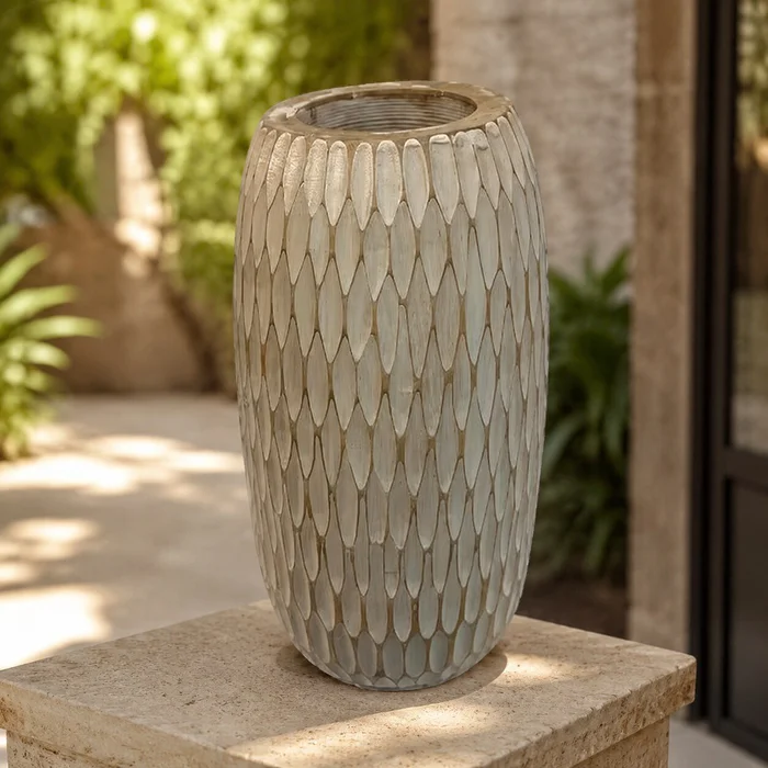 Jarrón Madera 40 cms alto en Gris - Decoración, Uruguay | Camino a Casa