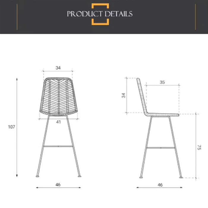 Banqueta Caen Negro - Butacas, banquetas y puffs, Uruguay | Decotech, vista 9