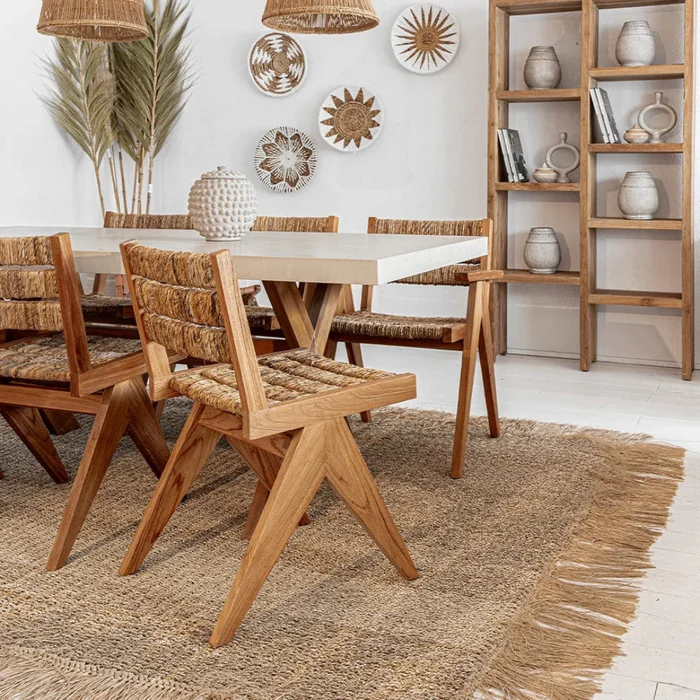 Silla de Teca y Fibra de Banana Bimba | Casakos en Madera natural - Butacas, banquetas y puffs, Uruguay | Casakos, vista 8