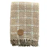 MANTA TEJIDA POLIESTER 125X150CM CUADROS BEIGE en Beige - Textiles, Uruguay | Decohogar, vista 1 de 3
