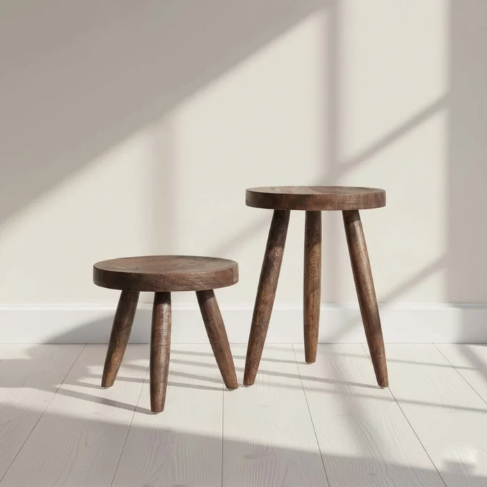 Mesas Laterales Madera Natural-beige Caju Natural en Madera natural - Mesas de living, Uruguay | Divino