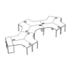 Plataforma angular para 3 puestos de trabajo 25615 *** en Blanco - Escritorios y sillas de escritorio, Uruguay | World Vigo, vista 4 de 4