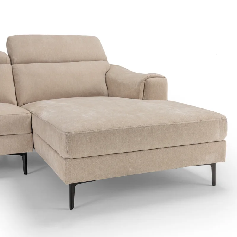 Rinconera Luke - Tela Microfibra - Chaise Derecho - 6686-4 Beige en Beige - Sillones y sofás, Uruguay | Nyr, vista 7