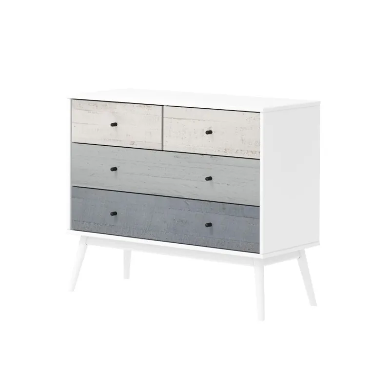 Comoda 4 Cajones - Linea Denver en Multicolor - Cómodas, Uruguay | Rústico Hogar