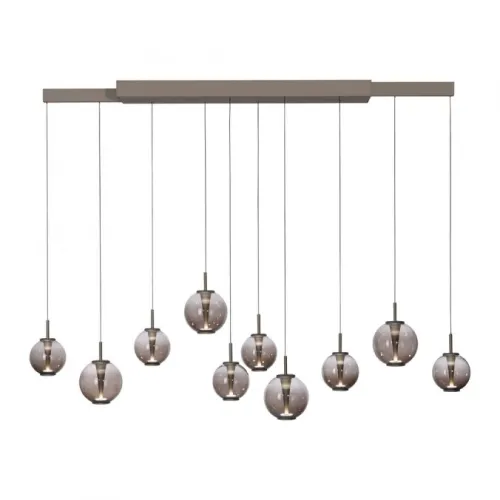 Colgante led extensible motorizado 70w 10 luces cristal ámbar a control remoto, Bronce en Gris - Lámparas colgantes, Uruguay | Iluminica