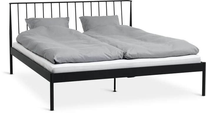 Estructura cama ABILDRO King 180x200 negro en Negro - Dormitorio, Uruguay | JYSK