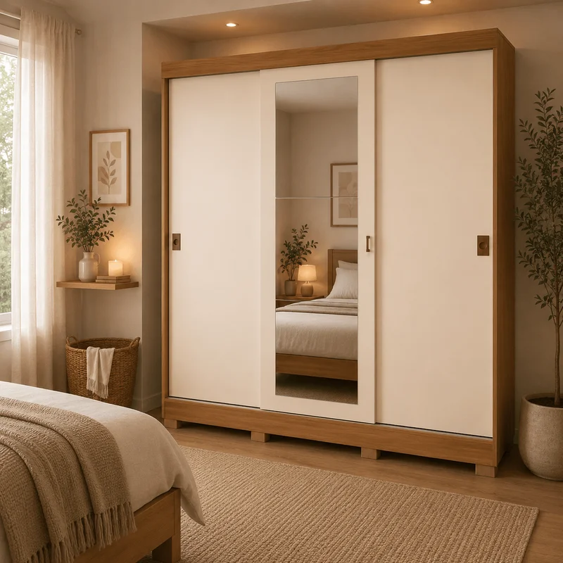 Ropero 3 Puertas Corredizas 180CM - Turin en Madera natural - Roperos y placares, Uruguay | Balton, vista 7