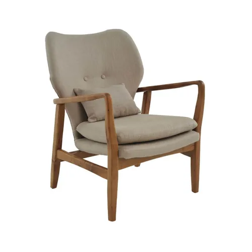BUTACA DE MADERA TAPIZADA CIBELLES en Beige - Sillones y sofás, Uruguay | Igoa