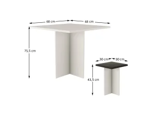 Conjunto de mesa y 4 banquetas Nogal/Negro en Negro - Mesas de comedor, Uruguay | Quesal, vista 9
