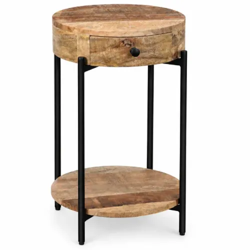 M190 Mesa Auxiliar 40x40x65 en Madera natural - Mesas de living, Uruguay | Victoriana