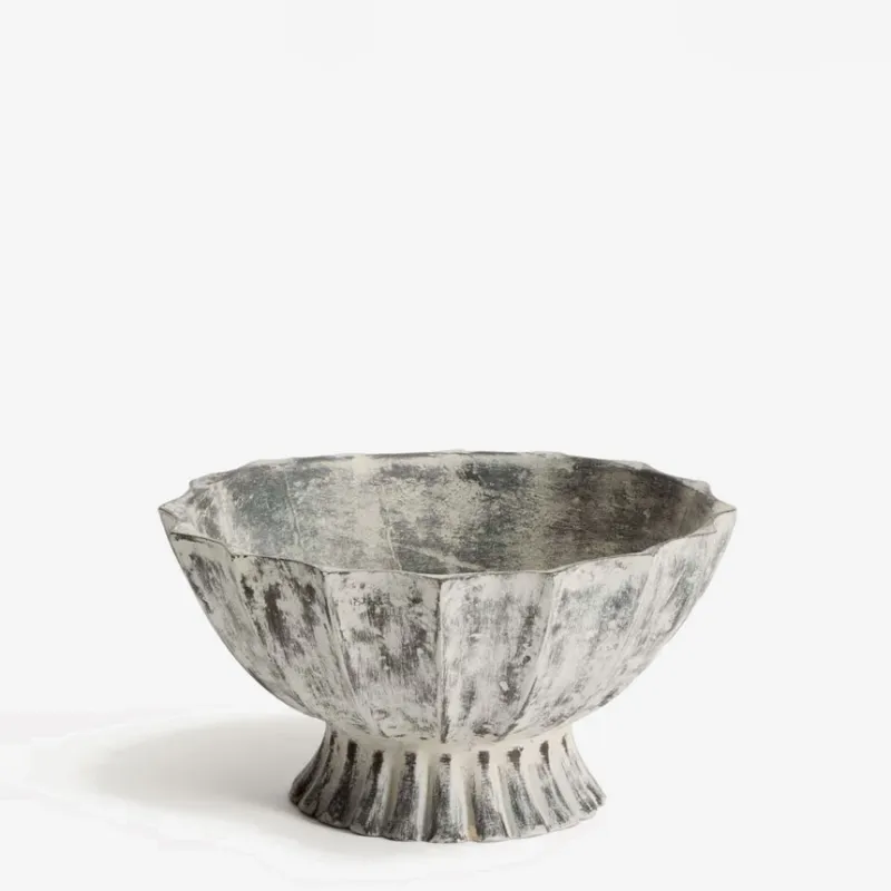 Centro de mesa Valura de papel maché gris - Ø 26 cm en Gris - Jarrones, Uruguay | Kavehome