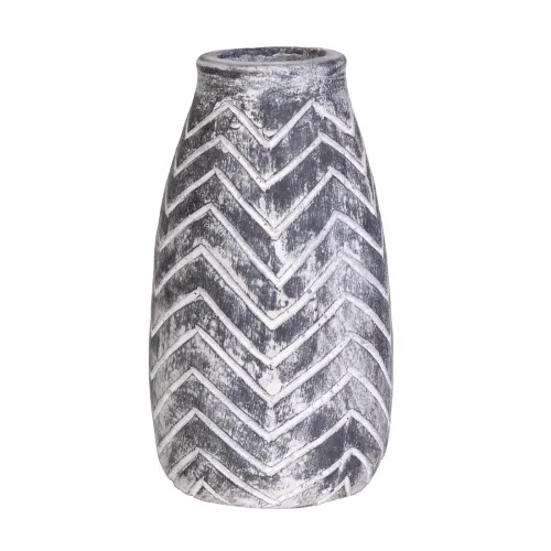 Jarrón Zag Ceramica Blanco Negro/blanco en BLANCO/NEGRO - Jarrones, Uruguay | Divino