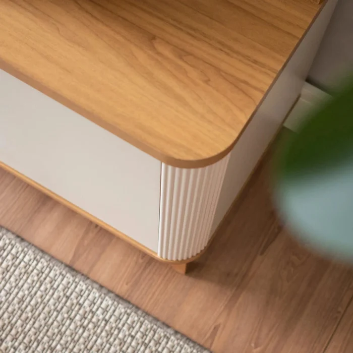 Modular para Tv Munique Nature/Blanco - Línea Haus en Madera natural - Muebles para TV, Uruguay | Ecowood, vista 5