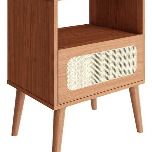 Mesa de luz RATTAN Sintético REF.TW59 en Madera natural - Mesas de luz, Uruguay | Igoa