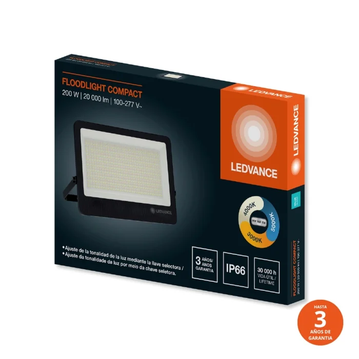Foco LED LEDVANCE Compact IP66 200W CCT Negro en Negro - Lámparas colgantes, Uruguay | Unilux, vista 2