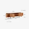 Mueble TV Licia 4 puertas de madera maciza de mango y metal pintado negro 200 x 55 cm en Madera natural - Muebles para TV, Uruguay | Kavehome, vista 10 de 10