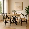 Juego de Comedor Mesa Louvre 90cm Olmo + 4 Sillas Wishbone - Sillas, Uruguay | Berna home, vista 2 de 2