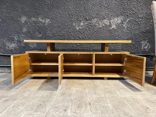 Rack Mueble Para Tv Ozark Esterilla 3 Puertas Madera Maciza A Elección en Madera natural, Uruguay | Ozark Home, vista 9
