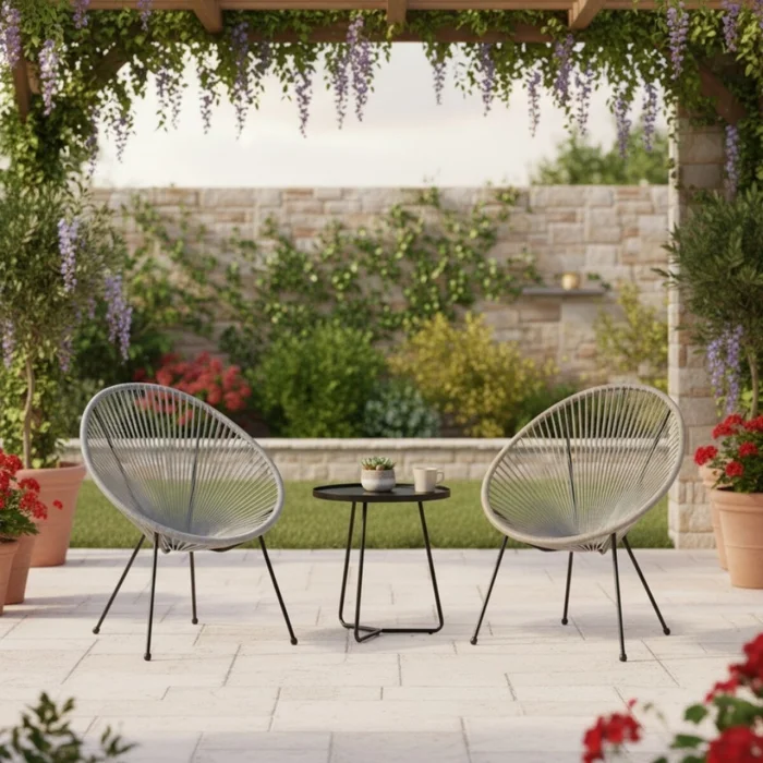 Silla Simil Rattan Ovalada - Beige en Beige - Muebles para el exterior, Uruguay | Rústico Hogar, vista 3