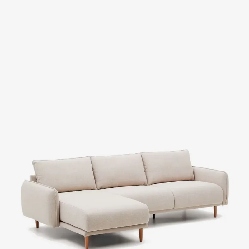 Sofá Carlota 3 plazas con chaise longue derecho/izquierdo beige 262 cm en Beige - Sillones y sofás, Uruguay | Kavehome
