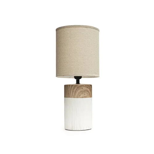 LAMPARA PORCELANA SIMIL MADERA D20x47CM BLANCO en Multicolor - Lámparas de mesa, Uruguay | Koz