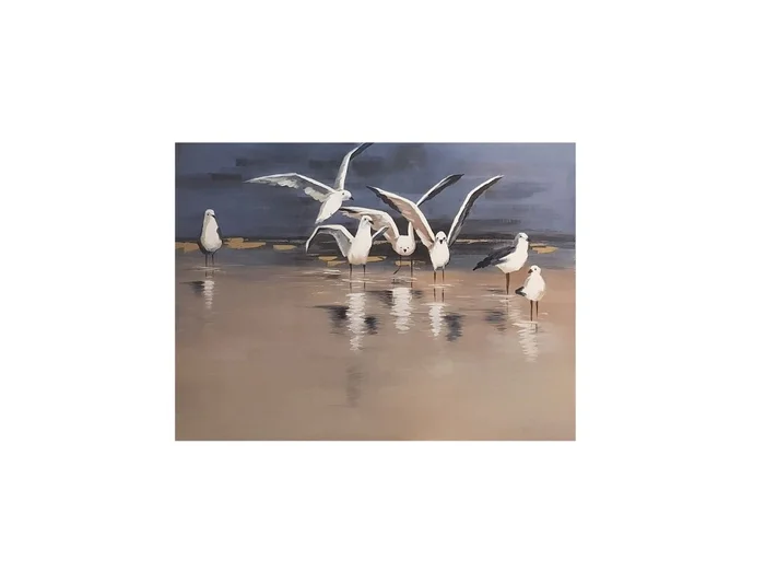 Oleo Decorativo Gaviotas en Multicolor - Decoración de pared, Uruguay | Finkel