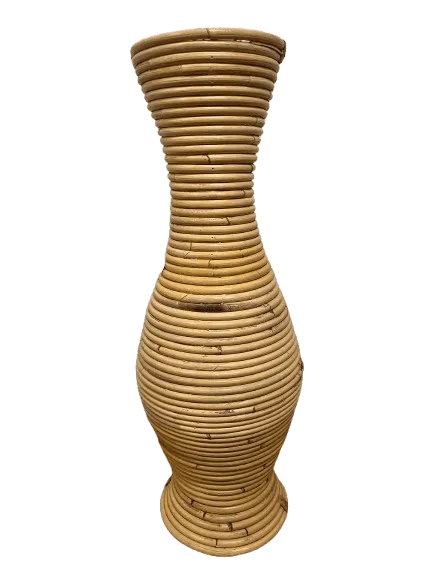 Jarrón Rattan 50 cms alto en Madera natural - Macetas, Uruguay | Camino a Casa