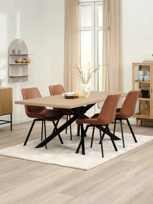 Mesa de comedor NORTOFT 95x200 roble/negro en Madera natural - Mesas de comedor, Uruguay | JYSK, vista 3