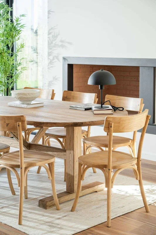 MESA COMEDOR OVAL - OLMO NATURAL - 2.20 X 1.05 MTS en Madera natural - Mesas de comedor, Uruguay | La Iberica, vista 4