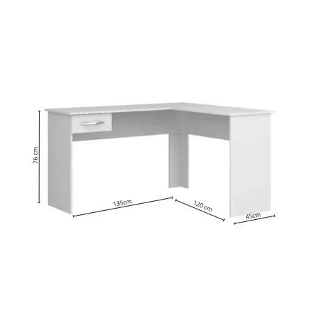 Escritorio esquinero - Blanco en Blanco - Escritorios, Uruguay | La Cueva Muebles, vista 7