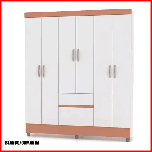 Ropero 6 puertas 2 cajones – Ideale 10091 - Roperos y placares, Uruguay | Punto Unión
