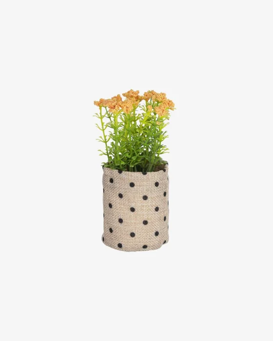 Planta artificial Leonitis leonurus con maceta de rafia 13 cm en Amarillo, Verde - Macetas, Uruguay | Kavehome