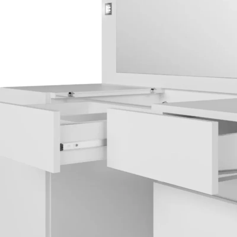 Tocador Espejo Grande Led - Studio - FIT - Blanco en Blanco - Escritorios, Uruguay | Ecowood, vista 3