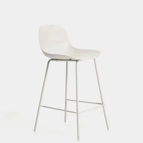 Taburete Altea - beige y patas de acero con acabado beige 65 cm en Negro - Butacas, banquetas y puffs, Uruguay | Kavehome