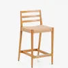 Taburete Analy respaldo madera maciza roble acabado tono natural y asiento cuerda 65cm FSC 100% en Beige - Butacas, banquetas y puffs, Uruguay | Kavehome, vista 1 de 8