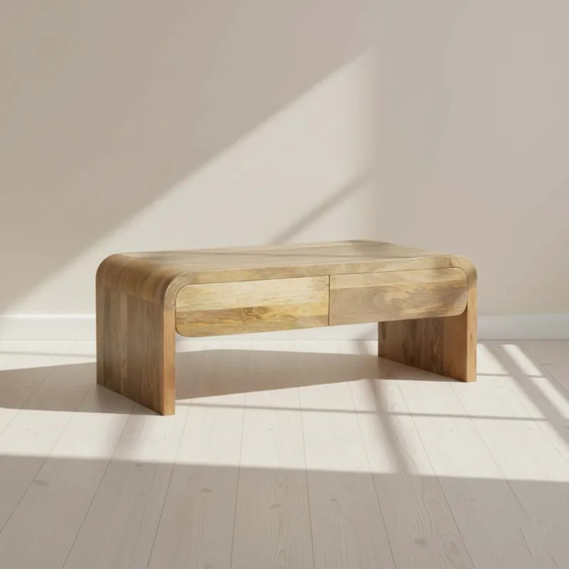 Mesa Ratona Mdf-y-madera Natural-beige Concordia Natural en Madera natural - Mesas de living, Uruguay | Divino